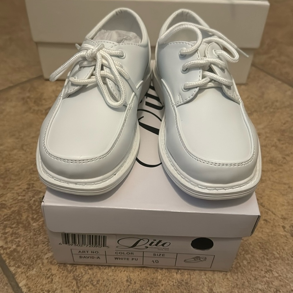KIDS WHITE DRESA SHOES